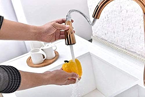 Robinet de cuisine extractible haut de gamme or rose mitigeur monotrou épuré - 3