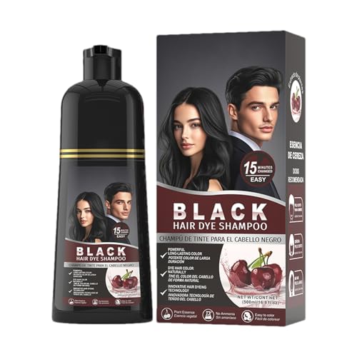 Champú De Tinte Instantáneo Para Colorear, Hair Dye Shampoo 3 en 1, Champú de tinte para el cabello, Hair Instant Dye Shampoo, Cubre Canas En Minutos para Mujer Hombre