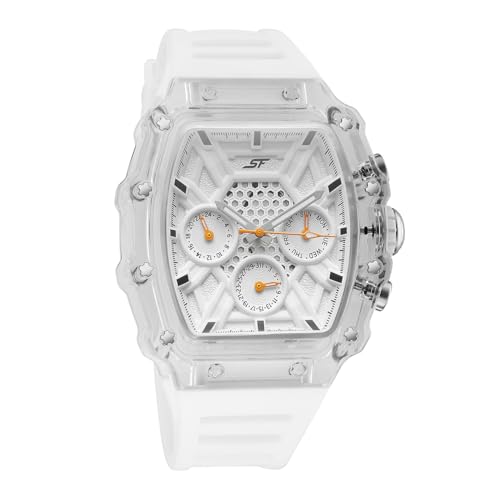 Image of SF Maiden Voyage Sport Watch Quartz Analog with White Dial White Silicon Strap Watch for Men - 77178PP02W