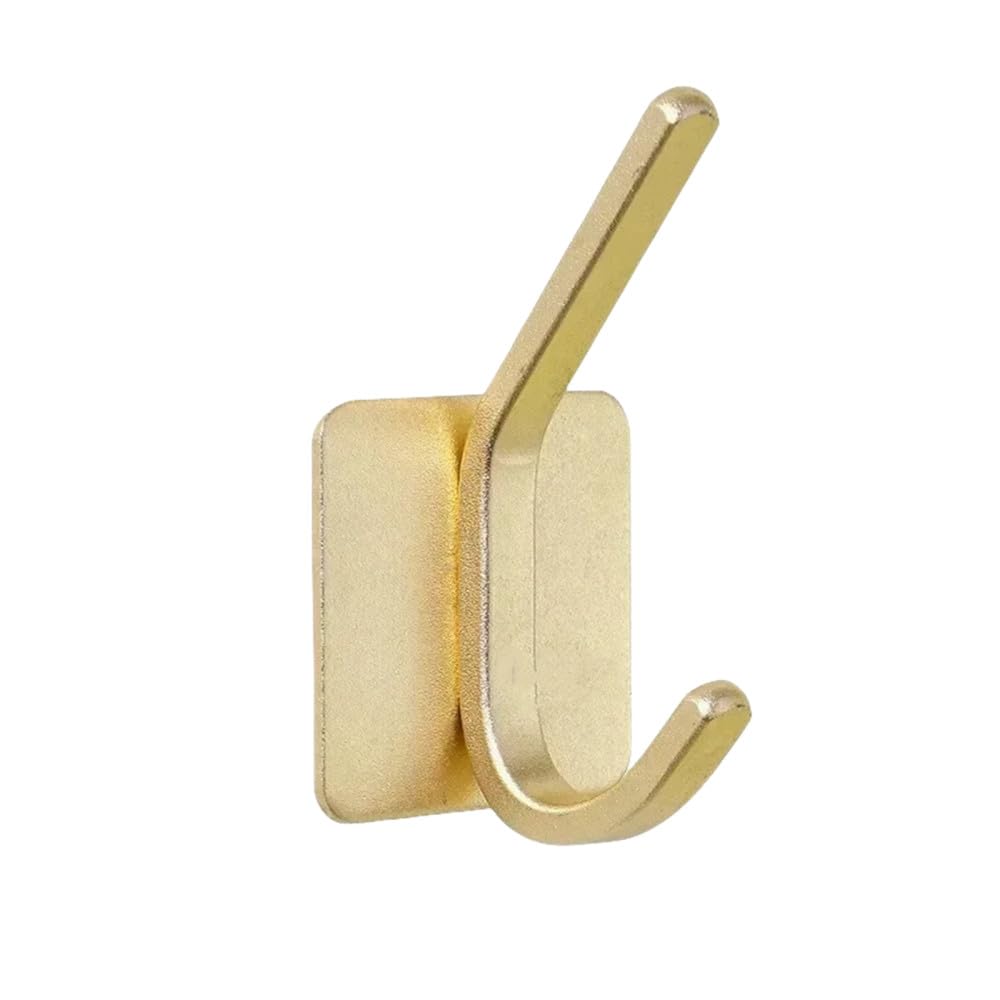 Lcanallyms Gold-D Wall Hooks, Coat Hook Bathroom Hooks Self Adhesive Home Kitchen Wall Door Key Rack Towel Hanger Aluminum Robe Accessories,Gold,D(Gold-D)