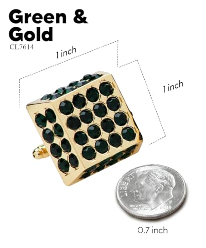 Large Square Studded Colored Crystal Cuff Links for Men – Tuxedo Suit Accessories, Cufflinks for Men3