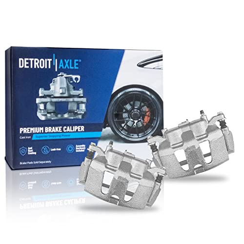 Image of Detroit Axle - Front Brake Calipers Brake Pads for Routan Chrysler Town & Country Pacifica Voyager Dodge Grand Caravan Ram C /V Replacement Disc Brake Calipers Ceramic Brake Pads