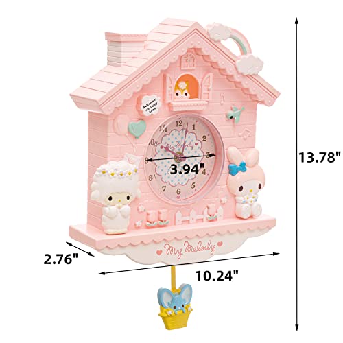 Gyh Kids Silent Kawaii Melody Wall Clock 12 Inch Cartoon Swing Creative Children Colorful Wall Clock Quartz Clock Home Decor For Living Room Girls Bedroom Classroom Office Gifts For Girls #TOP1