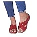 Smoneyful Womens Orthopedic Slip Sandals Arch Support Cushion Platform Open Toe Fancy Flower Wedge Hollowed Lightweight Casual Bohemian Fashion Dressy Summer Walking Slippers Sandals