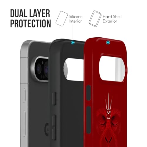 Image of MILLION CASES Peaceful Warrior Crystal Case for Google Pixel 8a, Google Pixel 8a Back Cover Case(2024) - PC | Red