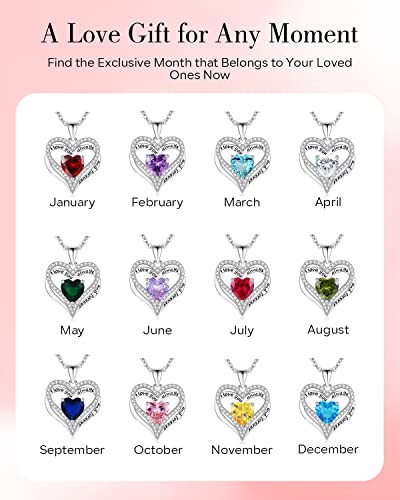 S925 Sterling Silver Necklace For Women, Birthday Necklaces Gifts For Wife Woman, Wedding Anniversary Jewelry 18K White Gold Filled, Unique Love Gift For Her, October #TOP5