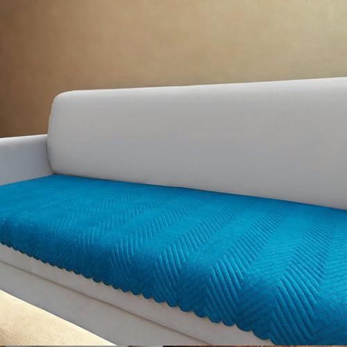 Image of Homerz Premium Velvet Sofa Cover Panel | Soft & Velvety Fabric | Rich Vibrant Colours | Sofa Protector for Living Room (Teal, 7 (3+2=2) Seater, Only Seat Cover)