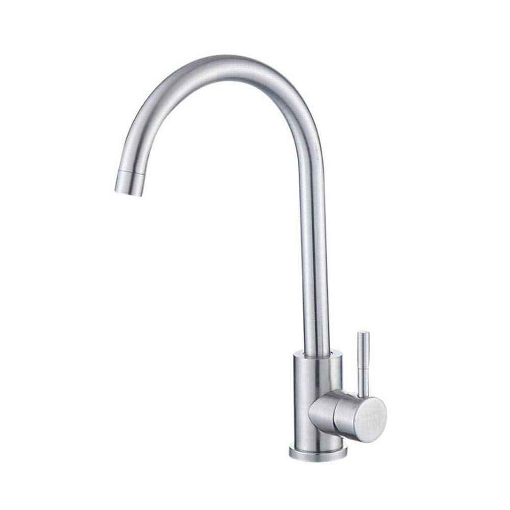 Mitigeur de cuisine rotatif en acier inoxydable 304 eau chaude et froide brossé