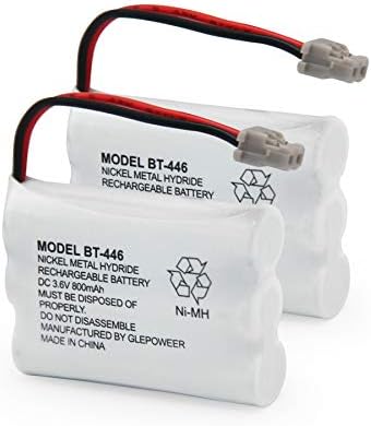 BT-446 BT446 BT-504 BT-1004 BT-1005 Cordless Phone Battery Compatible with Uniden UIP1868 TRU8885 TRU885-2 TRU8888 BBTY0503001 GE-TL26402 CPH-488B Handset Phone 3.6V 800mAh Ni-MH(2 Pack)
