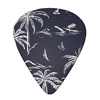 ASDTEHCY Lot de 6 médiators en celluloïd en forme de palmier pour guitare électrique, basse ou ukulélé - Les Beatles, Paul McCartney, John Lennon, RIngo Starr, George Harrison ASDTEHCY Lot de 6 médiators en celluloïd en forme de palmier pour guitare électrique, basse ou ukulélé – Image 3