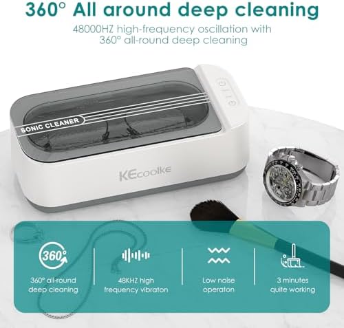 Bild 2 - Ultraschallreinigungsgerät Ultraschallreiniger Ultraschallgerät KECOOLKE Sonic Cleaner mit digitalem Timer für Brillen, Ringe, Münzen, Fingerringe, Geld
