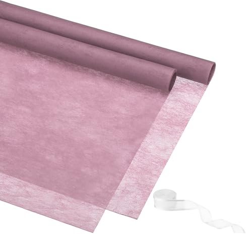 Papier d'emballage floral violet PATIKIL non-tissé imperméable 20 feuilles style coréen