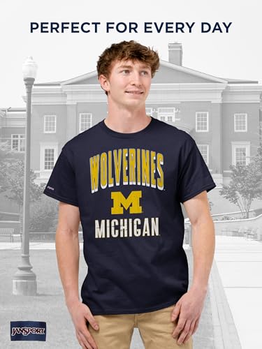 Image of JanSport NCAA Officially Licensed Campus Short Sleeve T Shirt for Men, Soft & Breathable Pre-Shrunk Cotton Crewneck T Shirt