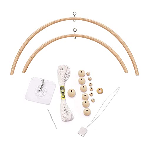 CENPEK Mobile Krippe Bett Glocke Decke Holz Windspiel Hängende DIY Holzrahmen Ornamente Handgemachtes Kit für Pflegezubehör