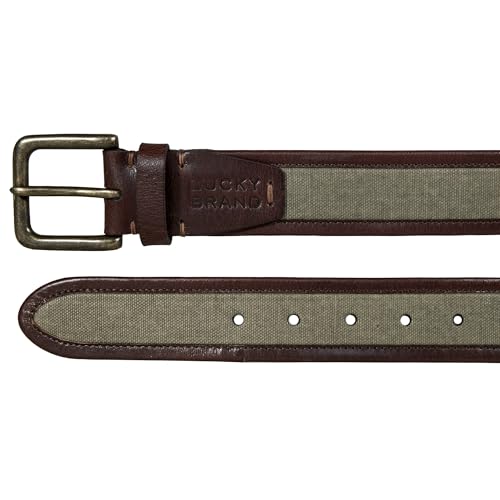 Image of Lucky Brand Men's Jeans Leather Belt| Classic| Casual| Dress| Everyday| American Heritage| Genuine Leather| Metal Buckle
