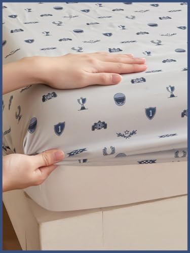 Image of Kids Twin Size Racing Bed Sheets - 3 Piece Kids Racing Sheet Set - Speedy Champion Bedding - Ultra-Soft, Cute & Cozy - Breathable & Machine Washable - Race Bed Set for Boys, Girls, Teens & Toddlers
