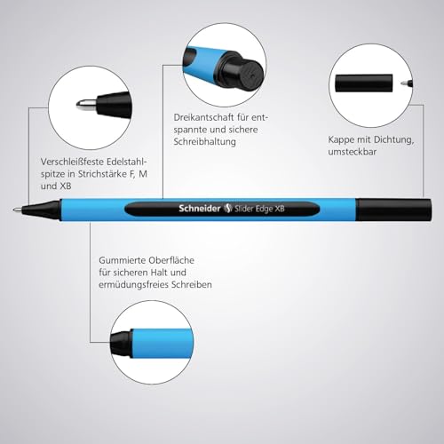 Schneider 152272 Slider Edge XB Lehrer Korrekturset (4er Set Kugelschreiber im Aufsteller, Strichbreite XB) rot, grün