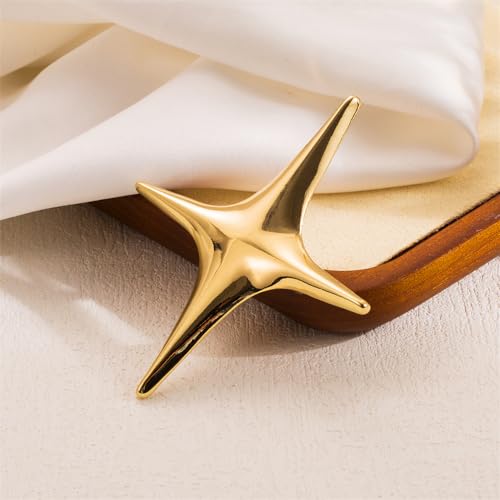 Star Brooch Pin for Women Men Polished Stainless Steel Fashion Simple Brooches Lapel Pins Unique Hat Bag Dress Accessories Christmas Festival Holiday Birthday Party Jewelry Unisex Gift3