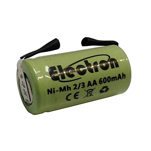 Batteria Ricaricabile Ni-Mh 2/3Aa 2/3 Aa 1,2V 600Mah 14X29Mm Con Lamelle Linguette Terminali A Saldare Per Pacco Pacchi Batteria