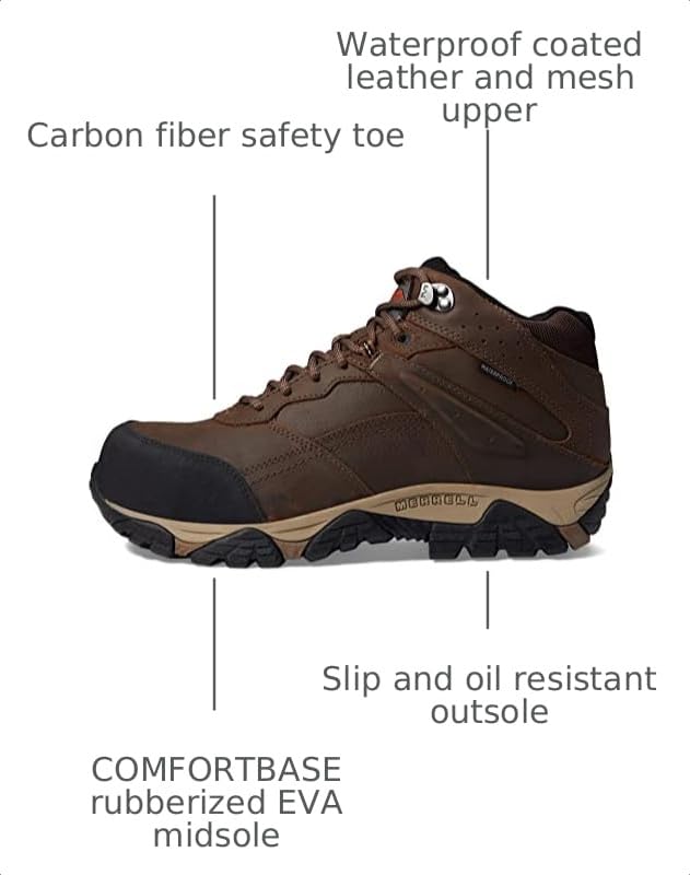 Image of Merrell Men's Moab Adventure Carbon Fiber Industrial Shoe