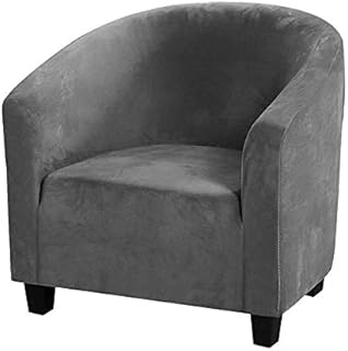 E EBETA 2 x Velours Housse de Fauteuil Chesterfield, Spandex Housse de Canapé Tub Chair Élastique Housse de Chaise (Gris)