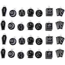 28 Pcs Tarot Charms Pendants 7 Styles Witch Magic Charms Enamel Charms Jewelry Accessory for Necklace Bracelets Jewelry Making