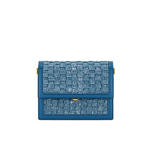 Jw Pei Women's Mini Flap Crossbody, Blue Denim Weave #TOP1