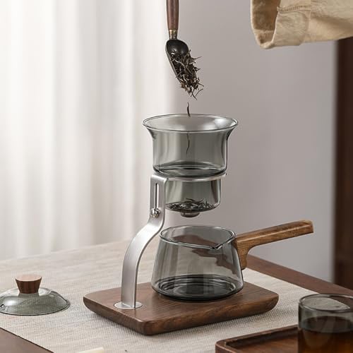 Ensemble de théière infuseur séparation eau verre borosilicate ergonomique - 3