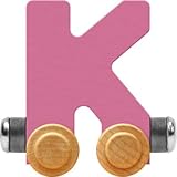 Maple Landmark NameTrain Pastel Letter Car K - Made in USA (Pink)