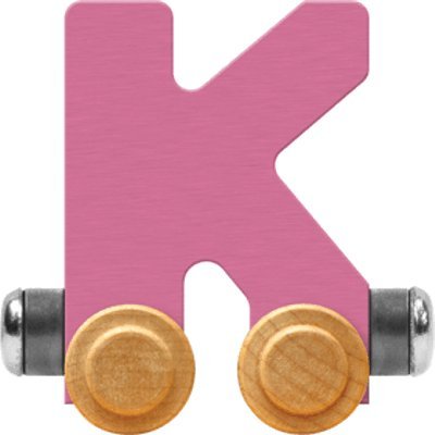 Maple Landmark NameTrain Pastel Letter Car K - Made in USA (Pink)