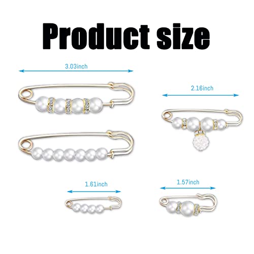 Image of Fashion Pearl Brooch, Sweater Shawl Pearl Pin, Elegant and Fashionable, Enhance your Temperament, Suitable for a Variety of Occasions to Wear (White)