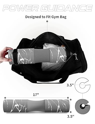 Image of POWER GUIDANCE Barbell Squat Pad - Neck & Shoulder Protective Pad - Great for Squats, Lunges, Hip Thrusts, Weight Lifting & More - Fit Standard and Olympic Bars Perfectly (Grey)