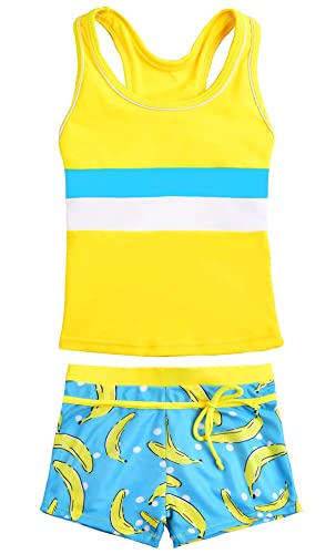 Image of Little Girls' Summer Swimwear Two Piece Boyshort Tankini Kids Swimsuit