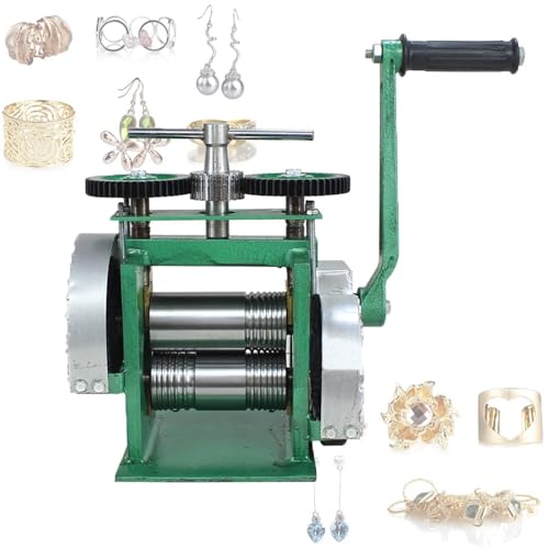 Image of AWAYDD Manual Rolling Mill Machine,Manual Combination Rolling Mill Flatten Machine,Jewelry DIY Tool & Equipments Gear,for Metal Jewelry Sheet Square Semicircle Pattern
