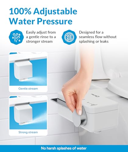 Image of CLEAR REAR Bidet Attachment for Toilet Seat - Non-Electric with Self Cleaning Dual Nozzles, Leak Proof Connectors, Adjustable Water Spray, Rear & Feminine Wash - Hygienic Bathroom Upgrades