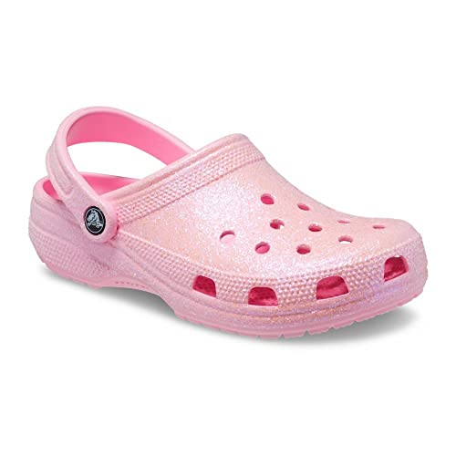 Image of Crocs Unisex-Adult Classic Sparkly Clog, Metallic and Glitter Shoes, Flamingo, 8 Men /10 Women
