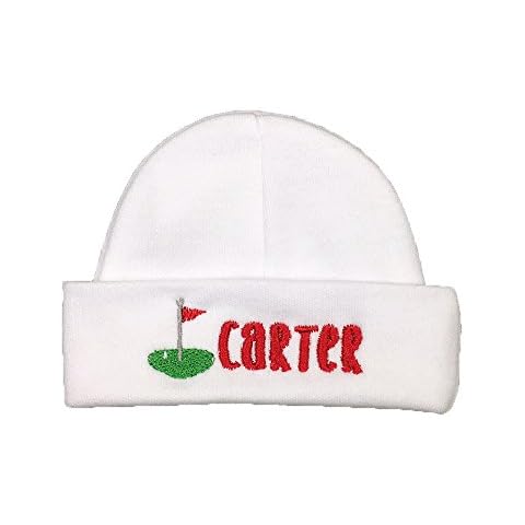 Ava's Miracles Personalized Baby hat with Golf Green for a Baby Girl or Baby boy, Preemie Girl or Preemie boy, Golfer Baby Gift (Newborn) Cover