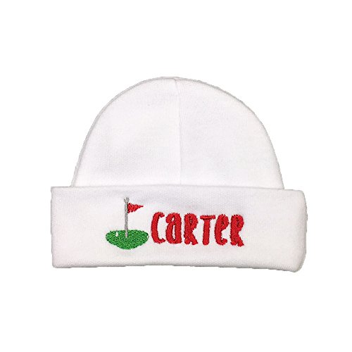 Ava's Miracles Personalized Baby hat with Embroidered Golf Green for a Baby Girl or Baby boy