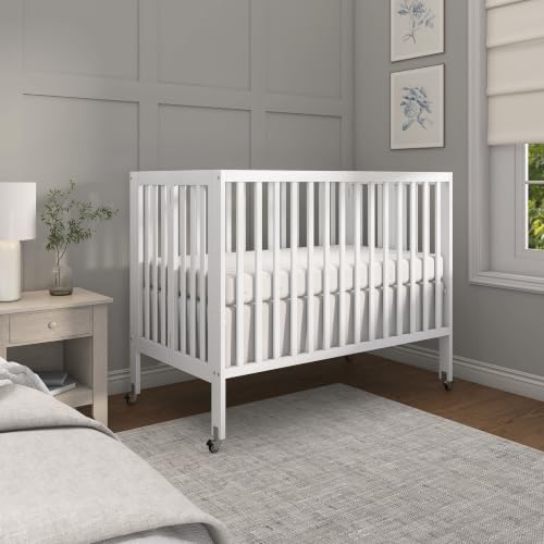 Dream On Me Synergy Flex Foldable Full-Size Baby Crib with Wheels, White - image 2