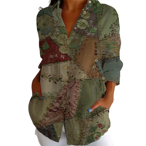 Chemisier imprimé floral col rabattu | Vêtement femme boutonné