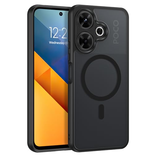 GUAGUA Schutzhülle für Xiaomi Redmi 13 / Poco M6 4G / Poco M6 Plus 5G, kompatibel mit MagSafe, stoßfest, durchscheinend,...