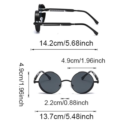 Lunettes de soleil rétro en métal argenté de haute précision LVTFCO