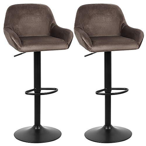 XDAILUYYDS Barhocker Tresenhocker Bürohocker Sitzhocker Stuhl mit Lehne Höhenverstellbar 2er Set (braun) Cover