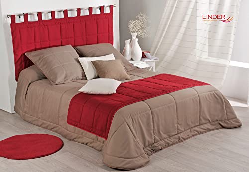 Linder 0509/69/807/160 Monaco Tête de Lit à Pattes Ouatinée Polyester/Coton Rouge 85 x 160 cm