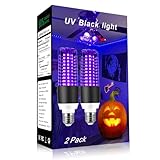 GOHDLAMP 15W LED ブラック電球 120V E26ベース UV 395-400nm UVA レベル 2個パック ブラック&ホワイト パンダデザイン 暗闇で光るボディペイント パーティー ハロウィン 蛍光ポスター 屋内&屋外