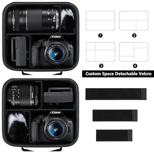 Maleta rígida para cámara Canon EOS Rebel T7 y accesorios miniatura 3