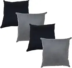 Kit Com 4 Almofadas Decorativas Cheias Nude e Marrom 43x43cm (Cinza e Preto)
