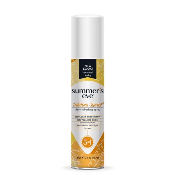 Summer's Eve Daily Refreshing Spray, Tahitian Sunset Scent, 5 in 1, Neutralizes Odor, 2 oz in Each (Pack of 12)
