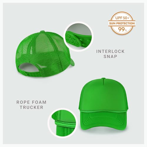 Image of CHOK.LIDS Classic Foam Trucker Hat Summer Mesh Rope Cap Solid Two Toned Blank Hat Mens Womens Adjustable Strap Light Weight