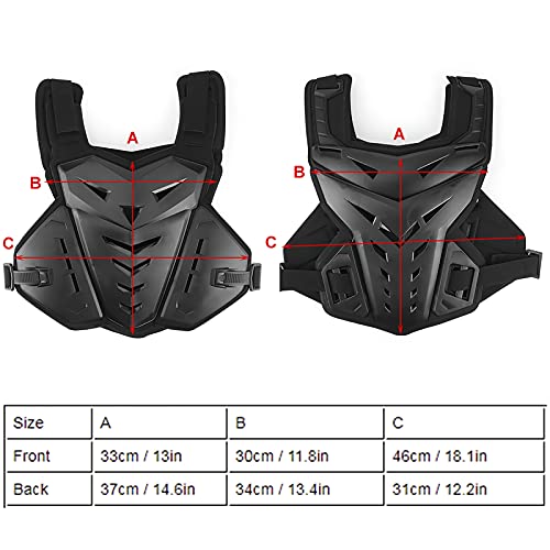 NOENNULL Brustpanzer, Motorrad-Rüstung, Bodyguard Weste, Dirtbike, Reiten, Off-Road, Rennen, Radfahren, Skifahren, Motocross, Erwachsene, Kinder, Protektorjacken für Straßenrad, Herren-Rücken (schwarz